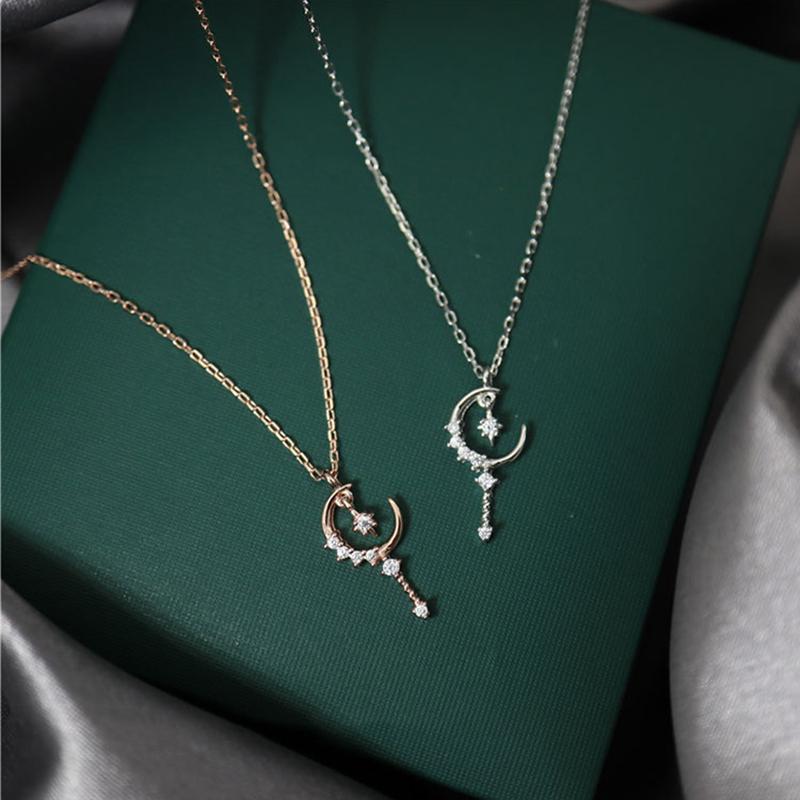 

ModaOne Magic Star Fairy Stick Cubic Zirconia Rose Gold Silver Color Clavicle Chain Necklace For Women Luxury Honey Jewelry