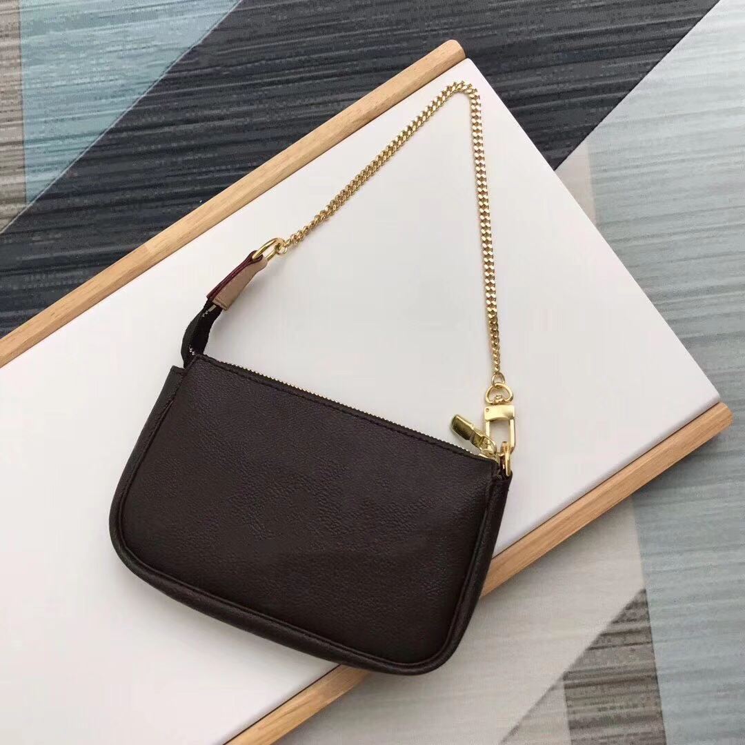 

Classic Mini Ladies Cross body bag Have Gift Box M58009 Essentials Little Pouch Women Designer Small Leather Clutch Lady Crossbody With Chain, Not sold separate with gift bag