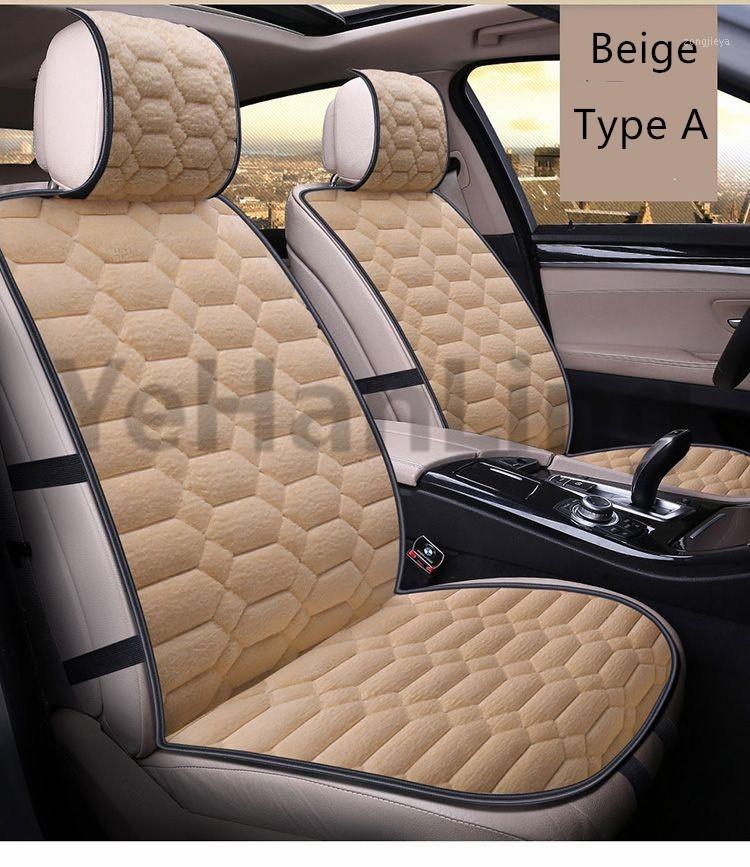 

universal Auto car seat covers set faux cute car interior accessories cushion styling winter plush Warm for Automobiles1