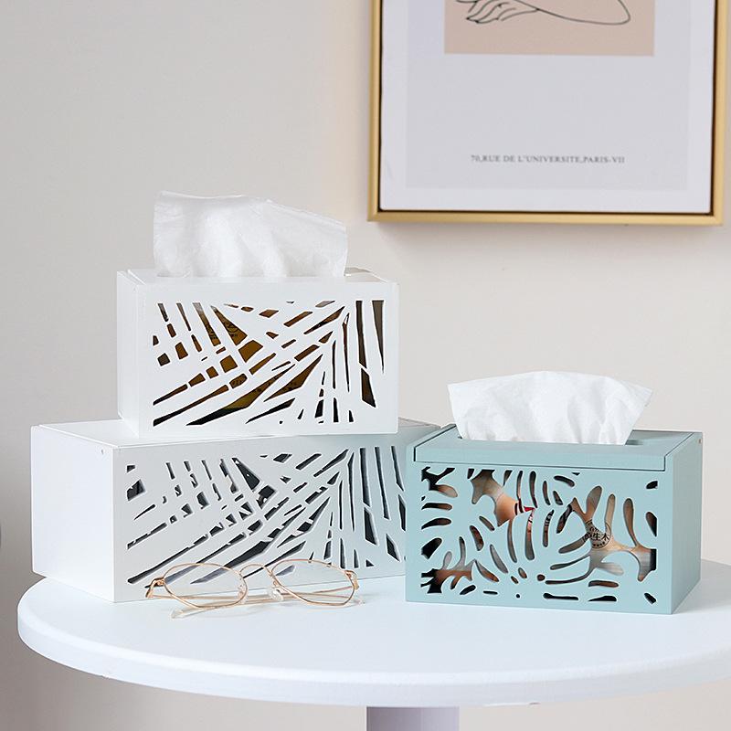 

Nordic simple wooden hollow tissue box tissue box home room bedroom restaurant toilet paper storage creative living