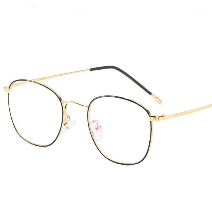 

Vintage Alloy Polygon Square Clear Glasses Frame For Women New Fashion Print Stripe Leg Eyeglasses Men Computer Goggle Eyewear1