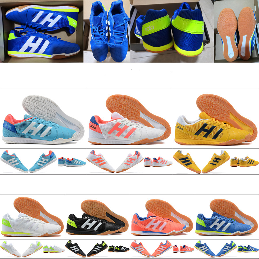 

Send With Bag Football Boots Super Sala IN Soccer Shoes For Mens High Quality Yellow Blue White Black Pink MD Sole Indoor Training Flats Football Cleats US6.5-11.5