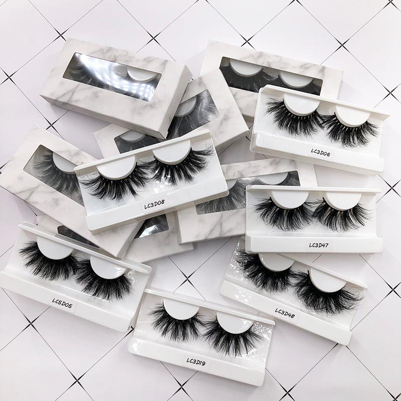 

DHL Free Shipping Mink Lashes Handmade Strip False Eyelashes Dramatic Thickness 25mm Mink Eyelashes
