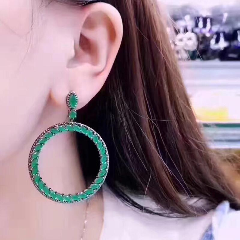 

Classic Luxury Big Round Hoop Earrings Inlay Shinning Water Drop Cubic Zirconia Fashion Wedding Earings Jewelry Brincos AE390