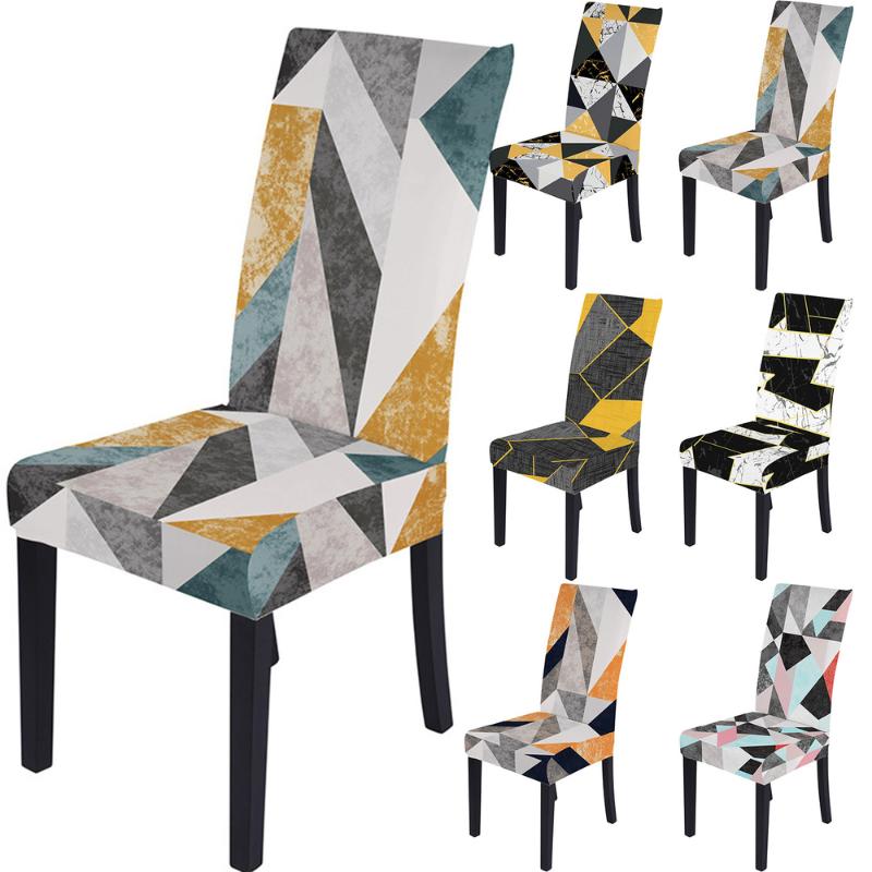 

Geometric Print Spandex Elastic Stretch Chair Cover European Protector Slipcover For Kitchen/Hotel Banquet/Home Decoration