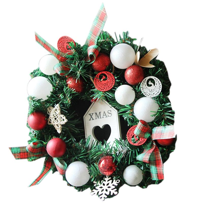 

Christmas Wreath Window Decoration Christmas Decorations Door Hanging Teng Mall Shopping Hotel Party Venue Layout Props, Green
