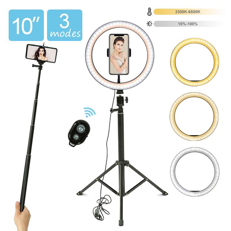 

10inch LED Ring Light With Tripod Stand Photo Profession Photography Studio Youtube Live Selfie Ring Lamp With Stand Tripod