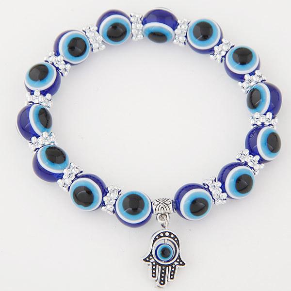 

Fatima's Hand Chain With Retro Blue Eyes, Evil Eyes, Beaded Hand Ornaments, Resin Eyes Hans fashion
