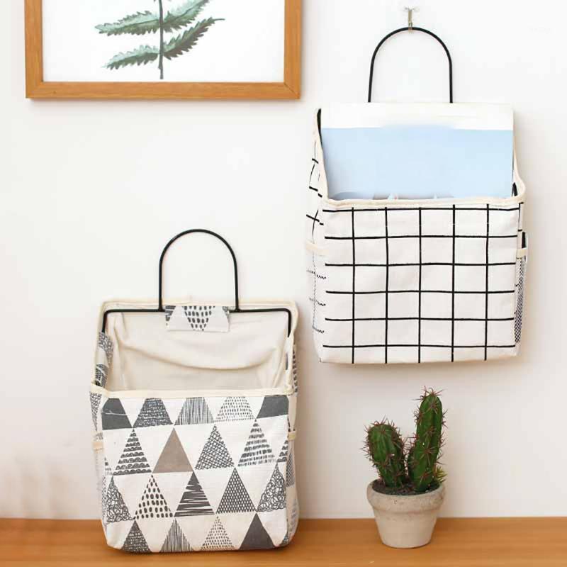 

Storage bag with hook Wall-Mounted Storage Bag Book Magazine Mobile Phone Holder With Hook hot1