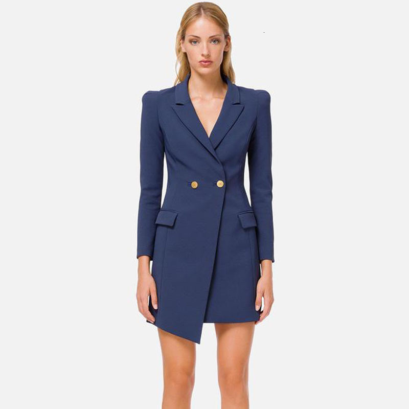 

2021 Autumn Sexy New Style Longsleeve Cleavage Long Pocket Styling Stylish S61o, Blue