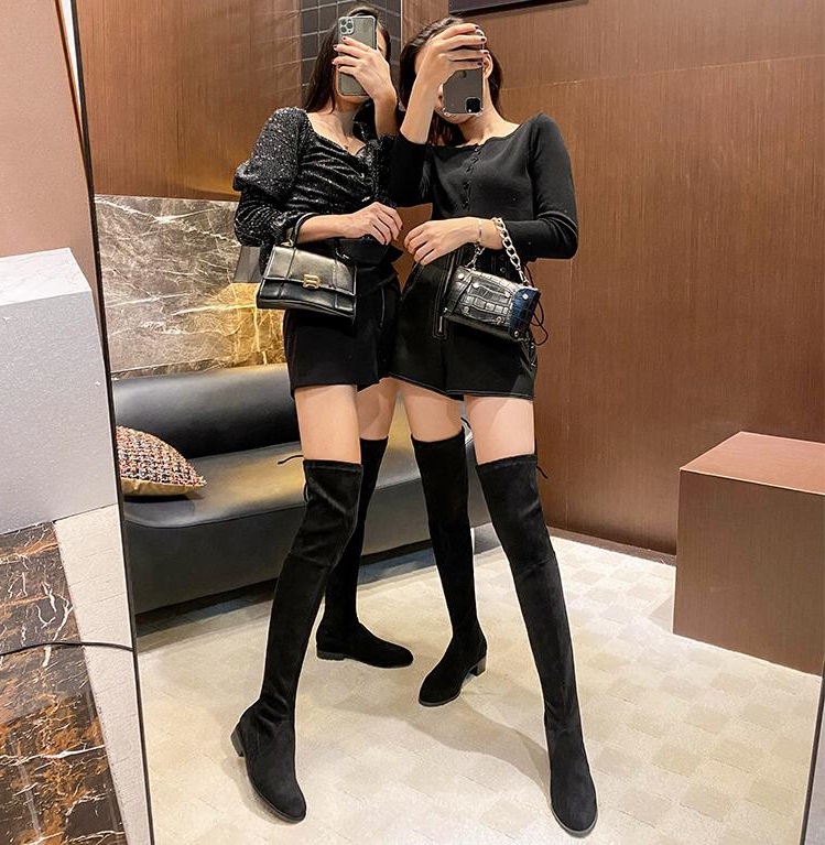 

Women Boots Chaussures Black White Grey Platform Shoes Over the Knee Womens Boot Leather Shoe Trainers Sports Sneakers Size 34-40 08, 2 34-40