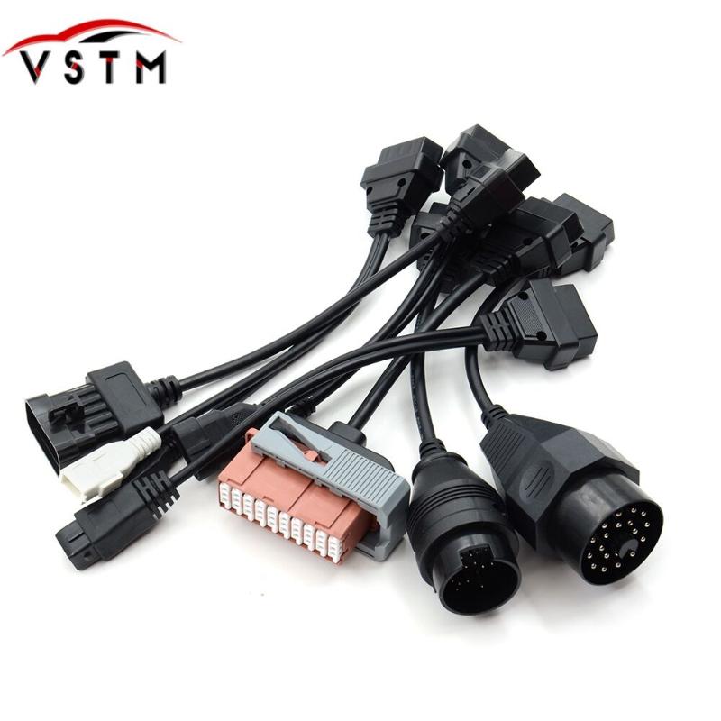 

2020 High Quality full set 8 truck cables for pro plus / multidiag pro /OBDII diagnostic tool OBD scanner truck leads