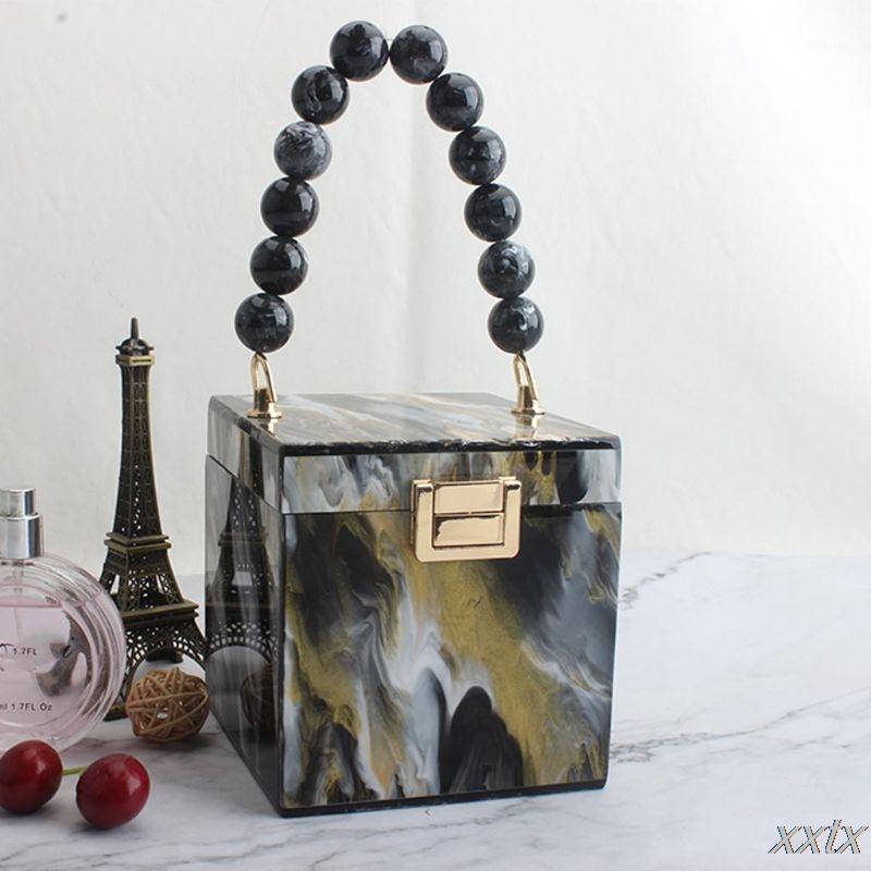 

Women Gift Box Shape Prom Handbag Ladies Wedding Evening Party Acrylic Clutch Banquet Purse Bag1, Black