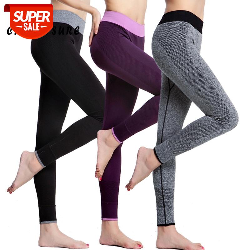 

CHRLEISURE Leggings Women Spandex Slim Elastic Comfortable High Waist Super Stretch Workout Trousers Sporting Women Leggings #SP34, Black;white