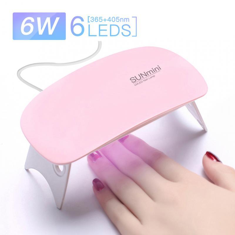 

6W Nail Dryer Machine UV LED Nail Lamp Mini Portable Micro USB Cable Home Use UV Gel Varnish Dryer Art Tool, Nail file