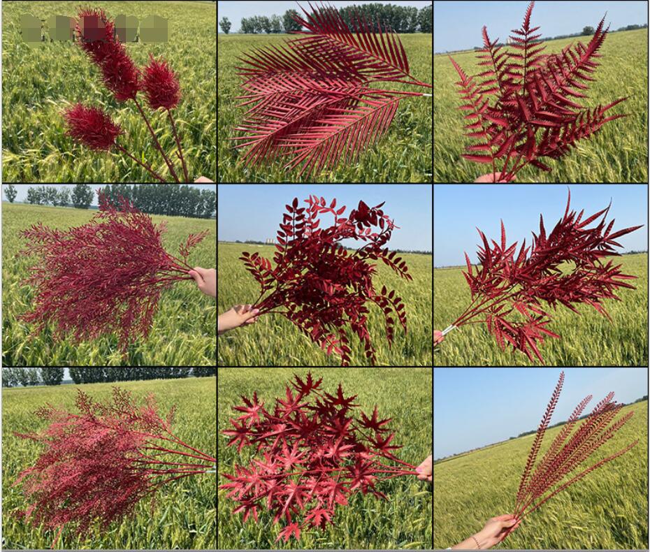 Wine red simulation Decorative Flowers wedding material Hotel road guide decoration arrangement silk plastic false flower-image-638389822