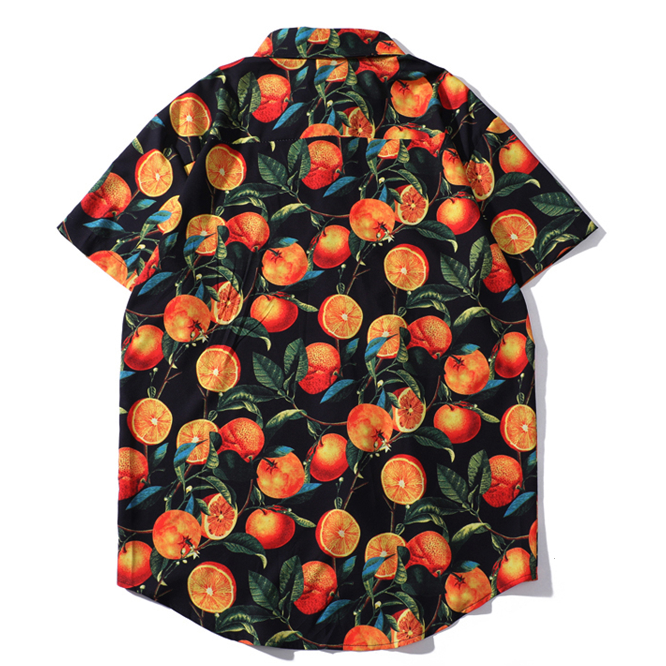 

2021 New Aelfric Eden Black Orange Print Hip Hop Shirts Men Beach Hawaii Casual Short Sleeve Summer Streetwear Oversized Loose Cotton Top Cz