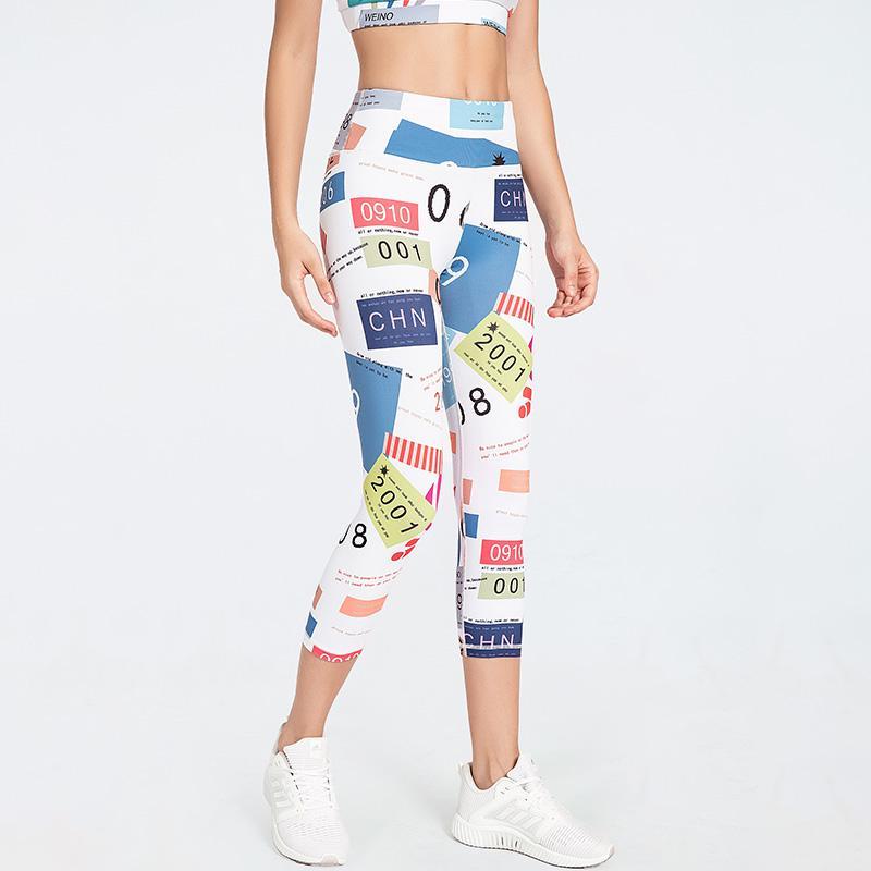 

Classical Women High Waist Yoga Pants Floral Print Trousers Sport Leggings Fitness Elastic Seamless Female Exercise Gym Pants1, Floral mix