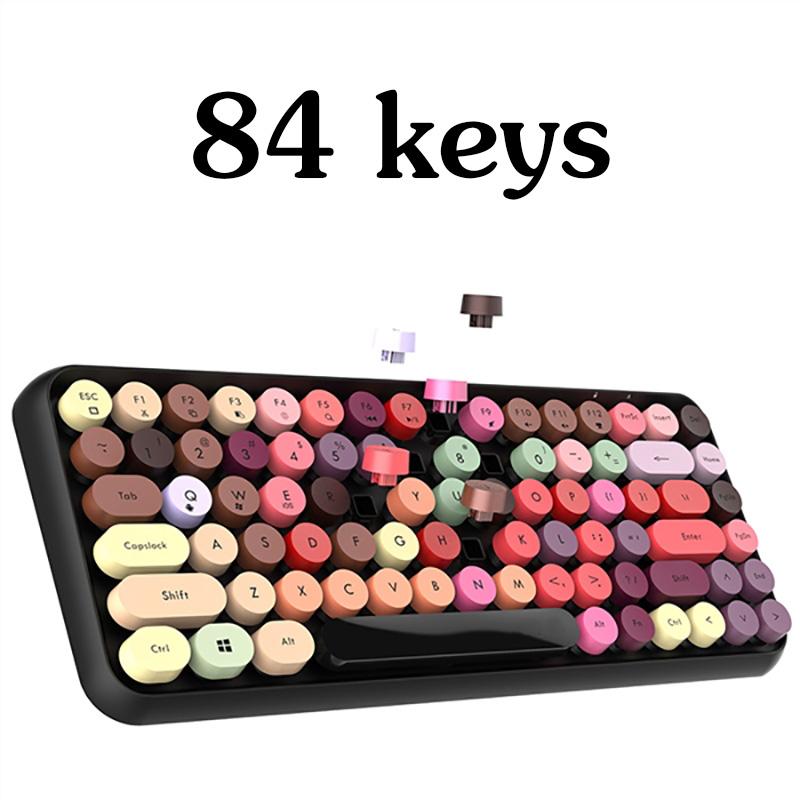 

FORNORM 3 Million Times 2.4G Wireless Bluetooth Keyboard Colorful Retro Round Keycap For Smart Phone Tablets