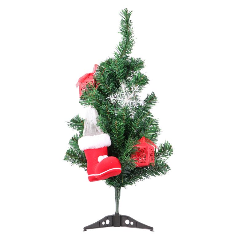 

60 36 36cm Small Decorated Christmas Tree Fake Pine Tree Mini Artificial Christmas Santa Snow Home Decoration
