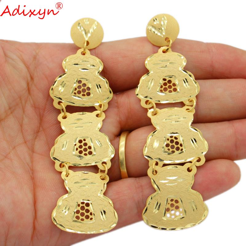 

Adixyn New India Earrings for Women Girls Gold Color&Copper Jewelry Trendy African Ethiopian Gifts N01069