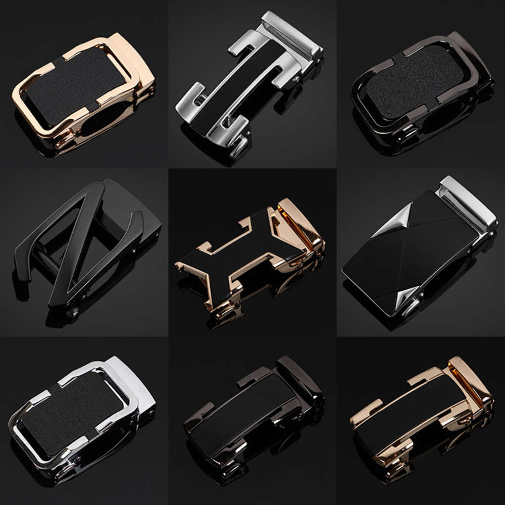 

Network men's automatic belt buckle men's trousers belt alloy buckle 3.5 wide belt buckle, Black