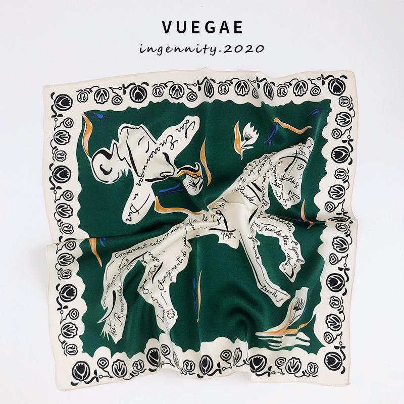 

Hot Sale 2020 New Women Hijab Winter Horse 100% Silk Scarf Small Square Scarves Women's Neck Bandana Poncho Foulard Femme