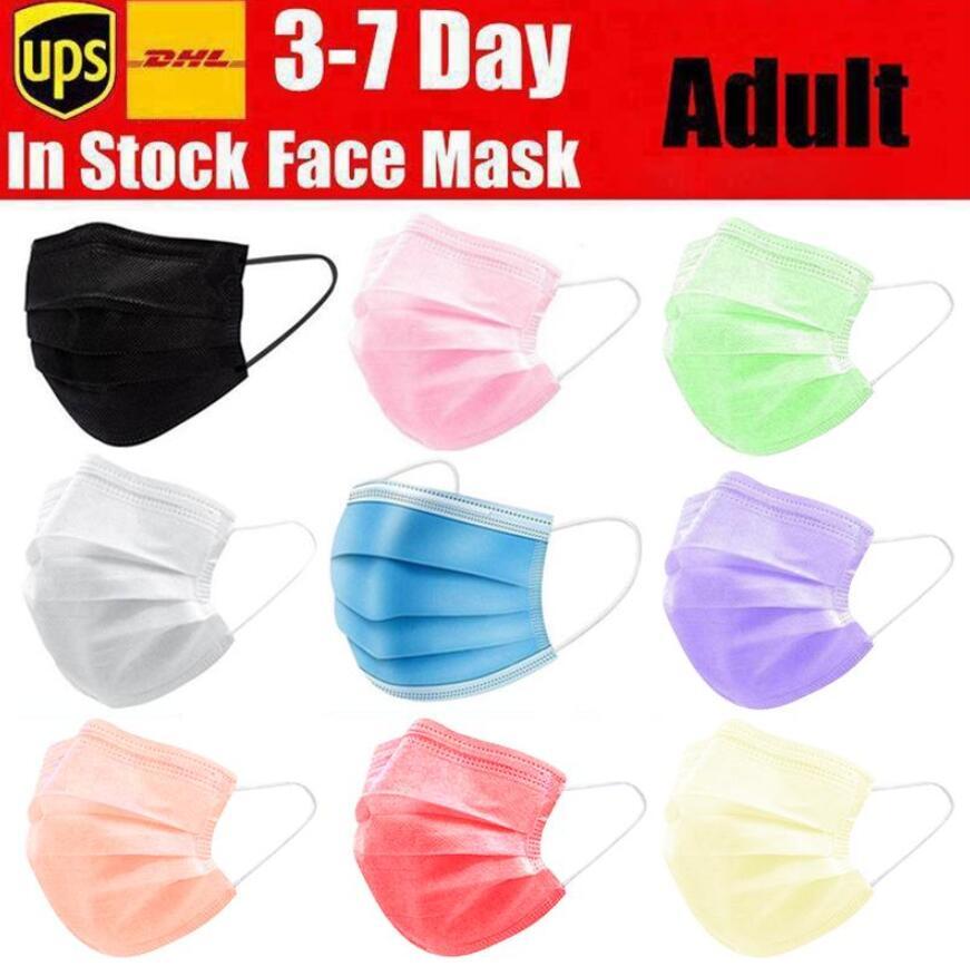 Ship In 24H Disposable Face Masks Disposable 3 Layers Dustproof Mask Facial Protective Cover Cycling Masks Set Anti-Dust Masks-image-600073993