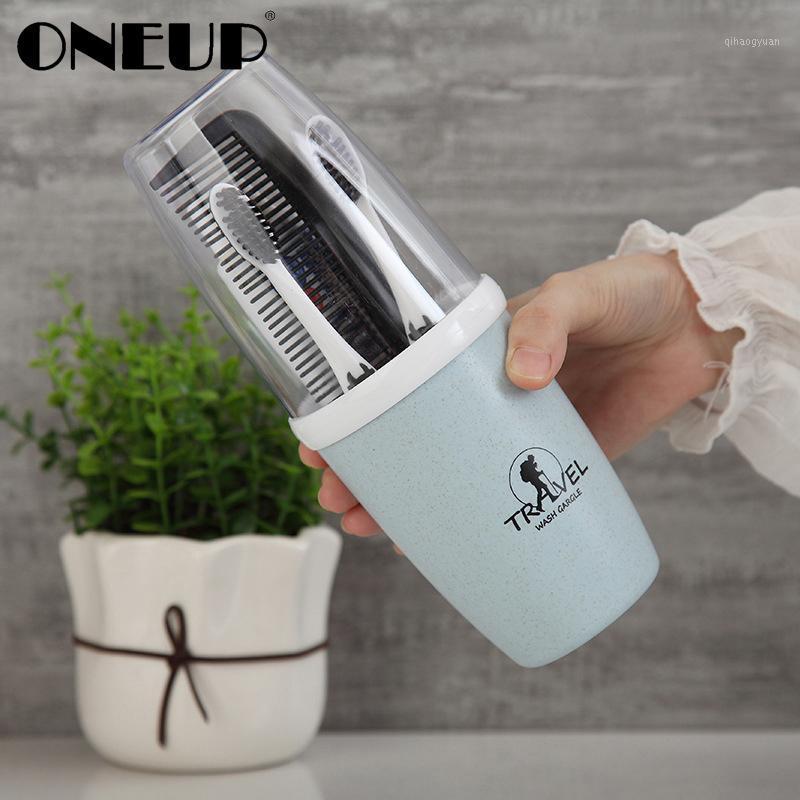 

ONEUP Travel Wash Cup Wheat Straw Toothpaste Toothbrush Storage Box Travel Toiletries Storage Box Portable Bathroom Accessories1