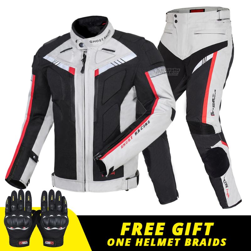 

Motorcycle Jacket + Pants Suit Summer Winter Body Armor Protective Gear Windproof Motocross Jacket Moto Protection Equipment