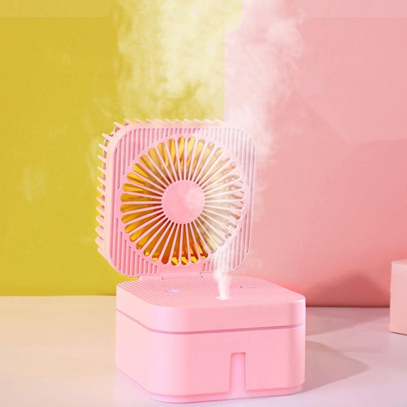 

Mini Water Mist Fan Protable Usb Charge Humidification Fans with LED Light Work Home Low Noise Automatic Power-off