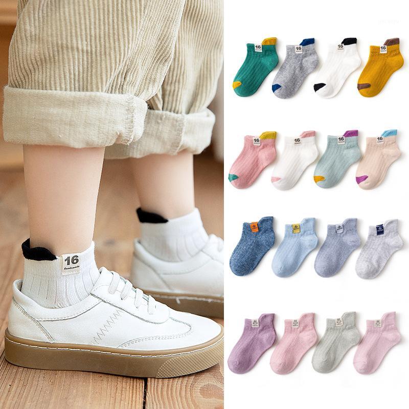 

5 Pairs Kids Socks Boys Label Striped Sock for School Children Fashion Sports Elastic Socks Spring Autumn Soft1