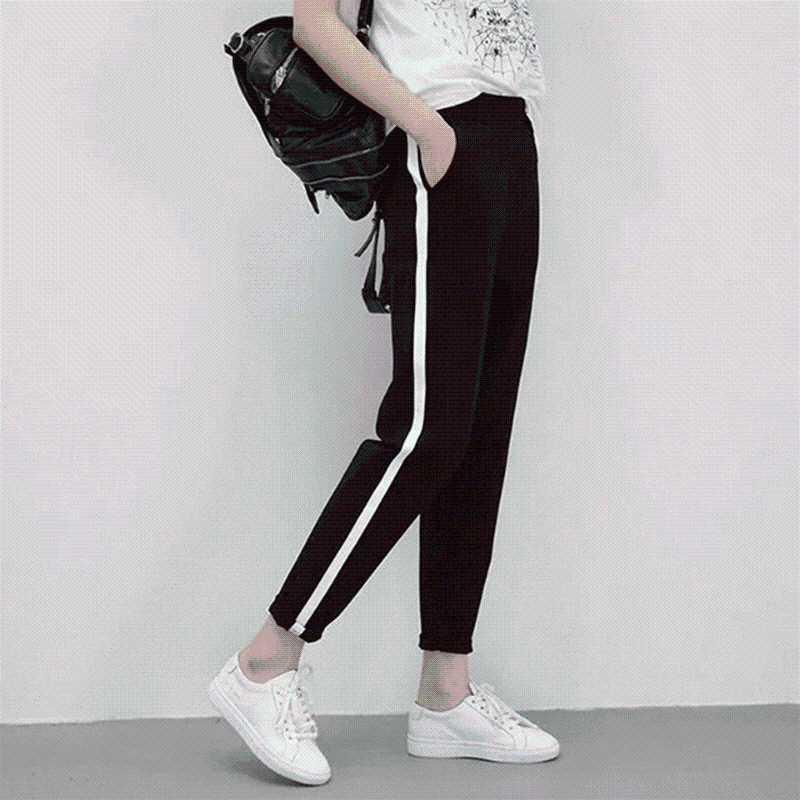 

New Spring Ladies Sports Trousers Elastic Waist Outdoor Running Pants Hot Sale Unisex Jogging Pants Training, As pic