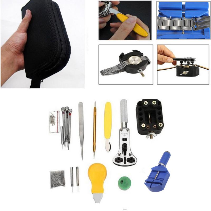 

Portable 144pcs Watch Repair Tool Kit Watchband Link Remover & Zip Case Watchmaker watch repair tools kit