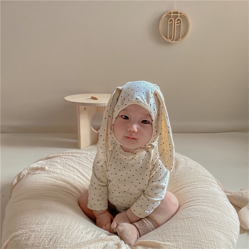 

MILANCEL baby bodysuits infant girls one piece little star jumpsuits with hat pure cotton bunny baby clothing 201216, Gray