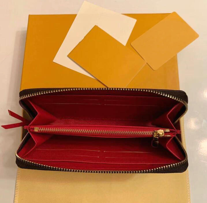 

High Quality clemence wallet Purse Woman Fashion zipper Clutch purses Monogrames Clemence long wallet Card Holder Purse M60742, Brown flowers