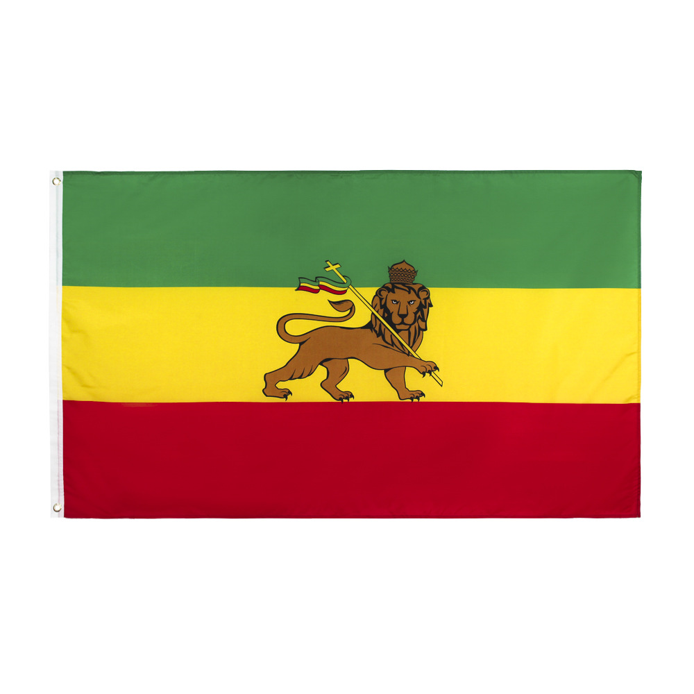 

Free Shipping In Stock 3x5ft 90x150cm Ethiopia Ethiopian Rastafari Rasta Reggae Lion of Judah Flag for Indoor and Outdoor Banner
