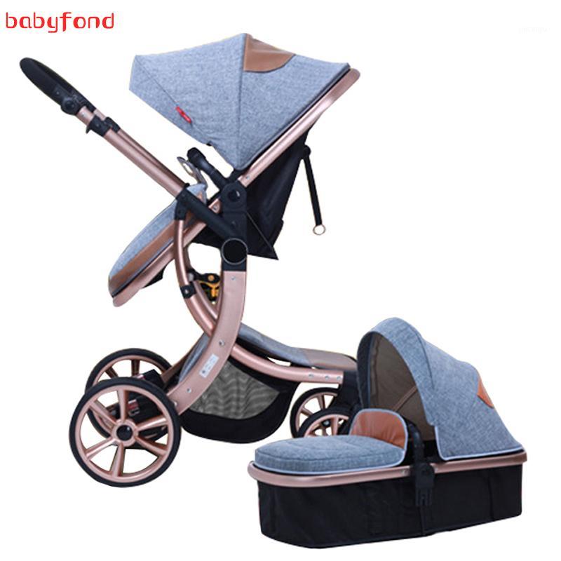 

2020Fast ship ! 2 in 1 Strong suspension fashion desgin baby stroller baby car stroller four trolley X design pram1