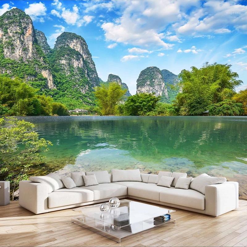 

Custom 3D Photo Wallpaper Mountain Water Natural Landscape Wall Painting Living Room Bedroom Restaurant Wall Murals Home Decor1, As pic