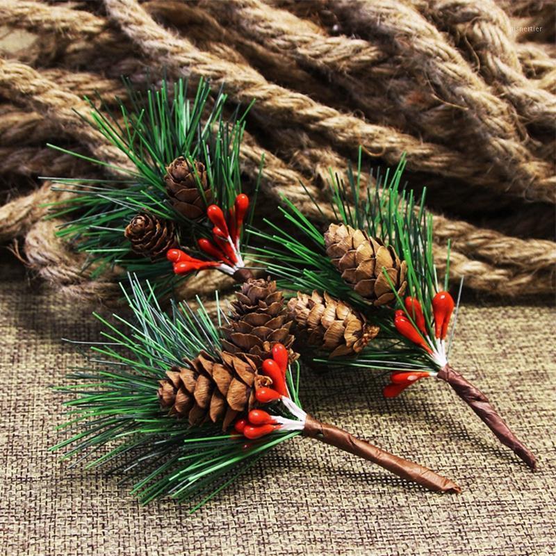 

10PCS Christmas Branches Mini Pine Cone Realistic Artificial Branches Fake Stems Christmas Tree Decorations DIY Accessories1