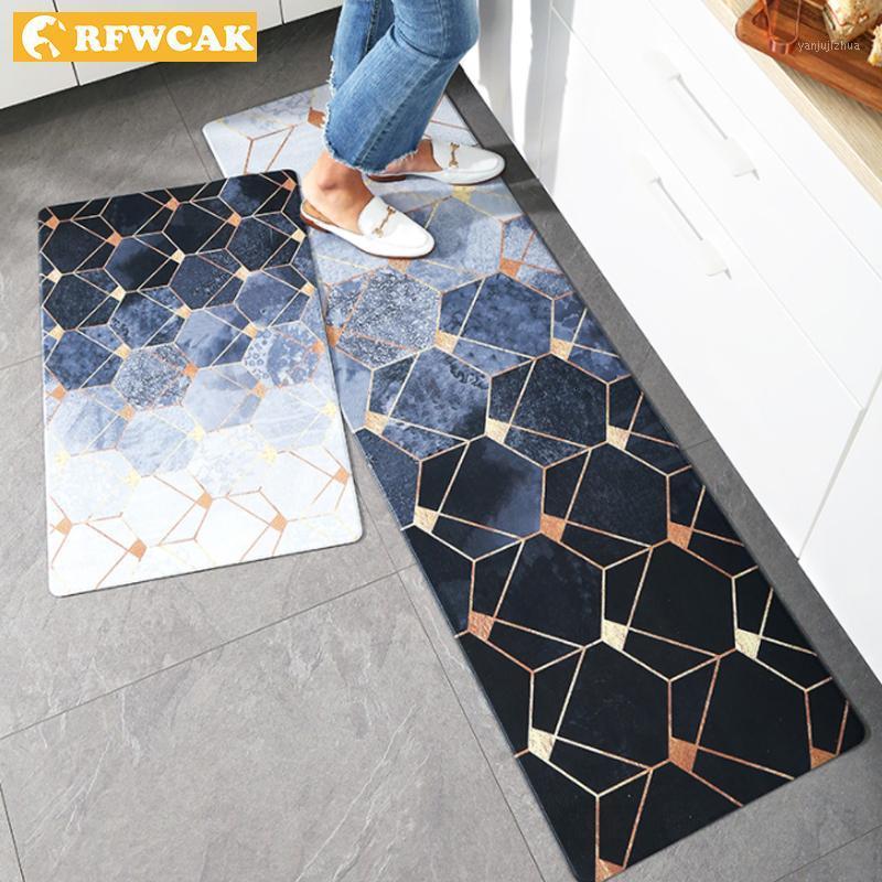

RFWCAK 2pcs Kitchen Carpets PVC Leather Floor Mats Large Floor Carpets Doormats Bedroom Tatami Waterproof Oilproof Kitchen Rugs1