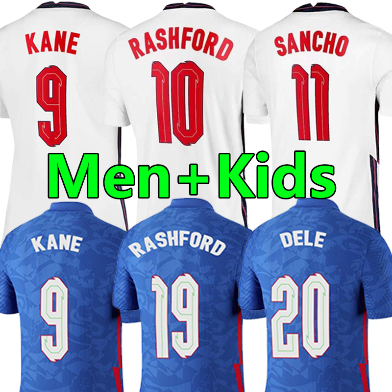 

Top Thailand quality thai soccer jersey 2020 KANE STERLING RASHFORD LINGARD VARDY 20 21 national football shirts men + kids kit sets uniform, Yinggelan 20 21 away