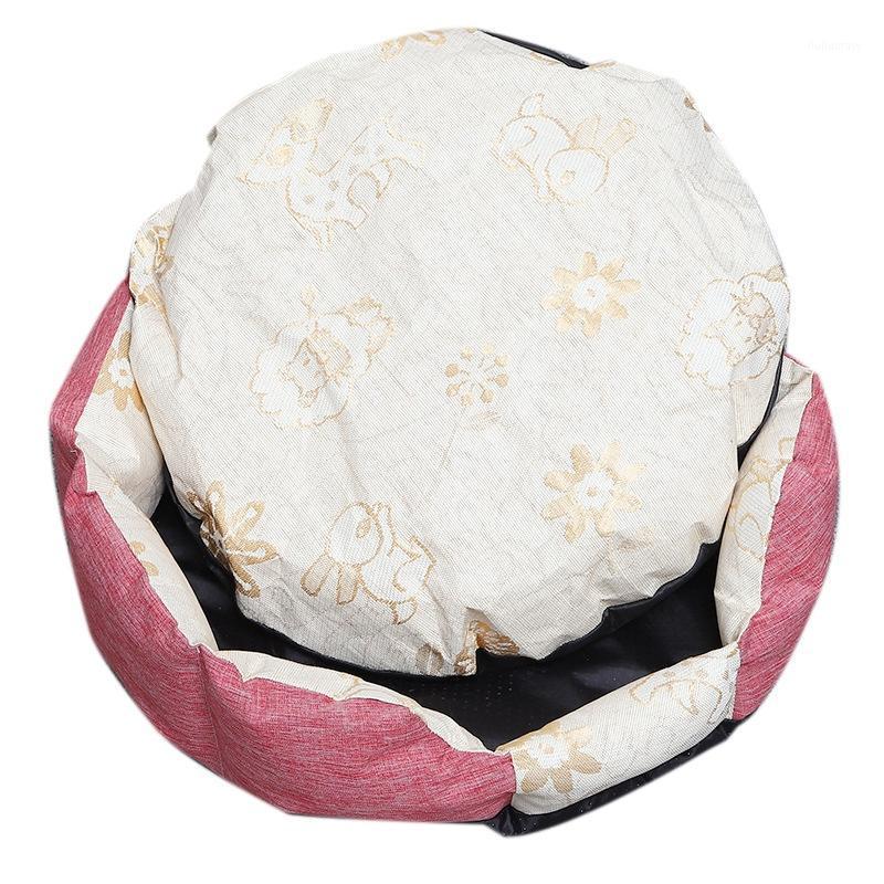 

Ice Silk Mats Octagonal Nest Summer Nest Removable and Washable Mat Ice Vine Cat Litter Kennel1, Pink