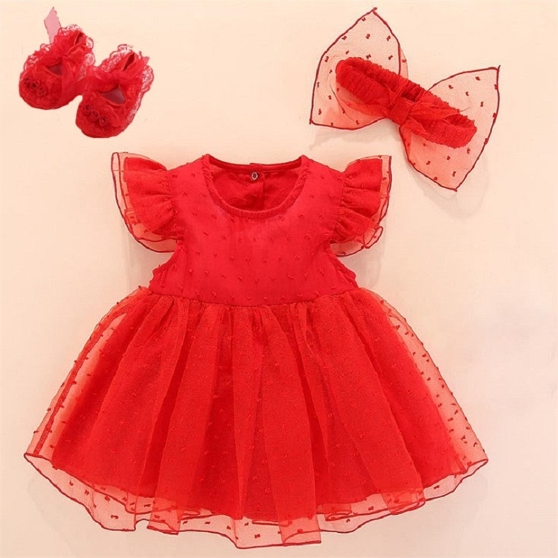 

Baby Baptism Dress Red New Born Baby Girls Infant Dress Vestidos Bebe White Christening Dress For Baby Girl 3 6 9 Months LJ201221, Mode 8 pink dress