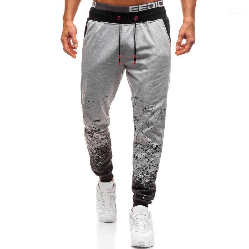 

Men' Casual Sport Pants Slim Fit Printed Trousers Elastic Waist Running Joggers Sweatpants Outdoor Patchwork Mid Cargo Pants1, Dark gray