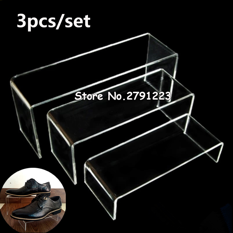 

3 Tier Acrylic Clear Shoes Display Stand Jewellery Cosmetics Shoe Storage Rack Organiser Holder Office Home Supplies 201109