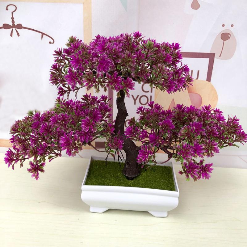 

Artificial Pine Tree Plants Fake Green Bonsai Plant Guest Greeting Wedding Office Artificial Flower Home Decor Party Supplies1