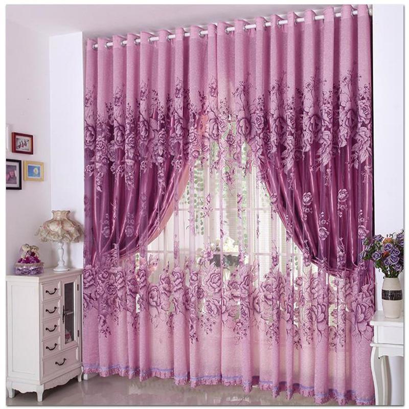 

Luxury Purple Curtains For Living Room Flower Bead Cortinas Window Sheer Curtain Drapes Jacquard Organza Tulle Voile For Bedroom, Khaki voile