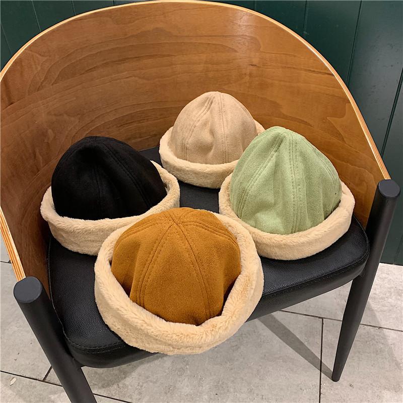 

6 Colors Autumn Winter Unisex Suede Beanie Hat Men Women Vintage Fashion Skullcap Street Social Dome Skullie Cap Warm 56-58cm