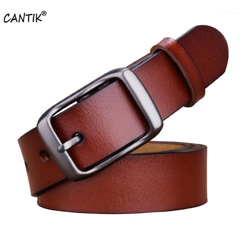 

Ladies Quality Genuine Leather Belts Retro Alloy Pin Buckle Metal Jeans Clothing Accessories For Women 3.2cm Width FCA008, Black;brown
